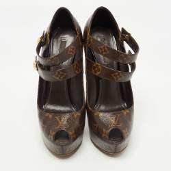 Pre Owned Louis Vuitton Brown Monogram Canvas Ritual Fetish Pumps Size 39