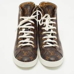 Louis Vuitton Brown Monogram Canvas and Leather Stellar Sneakers Size 39