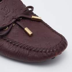 مملوكة مسبقًا Louis Vuitton Aube Monogram Empreinte Leather Gloria Flat Loafers Size 38