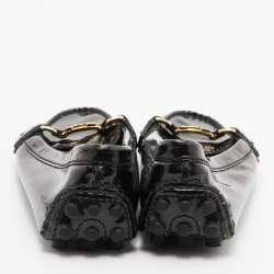 Pre Owned حذاء لوفرز أوكسفورد لوي فيتون جلد لامع أسود سليب أون مقاس 36.5