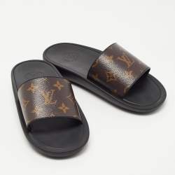Louis Vuitton Brown Monogram Canvas Waterfront Slides Size 36