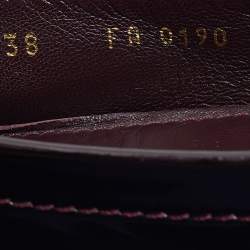 Pre Owned Louis Vuitton Burgundy Patent Leather Oxford Loafers Size 38