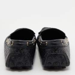 Louis Vuitton Black Monogram Empreinte Leather Gloria Loafers Size 38.5