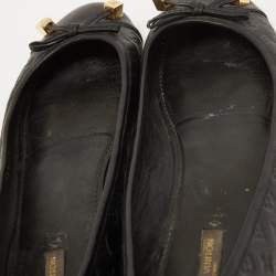 Louis Vuitton Black Monogram Leather Debbie Bow Ballet Flats Size 39