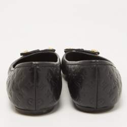 Louis Vuitton Black Monogram Leather Debbie Bow Ballet Flats Size 39
