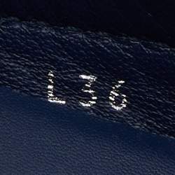 Pre Owned Louis Vuitton Blue Monogram Canvas and Leather 1854 Gloria Loafers Size 36