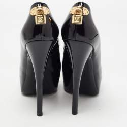 مملوكة مسبقًا Louis Vuitton Black Patent Leather Oh Really! Platform Peep Toe Pumps Size 39.5