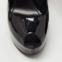 مملوكة مسبقًا Louis Vuitton Black Patent Leather Oh Really! Platform Peep Toe Pumps Size 39.5