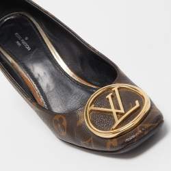 Pre Owned Louis Vuitton Brown Monogram Canvas Madeleine Pumps Size 39