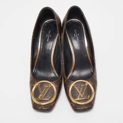 Pre Owned Louis Vuitton Brown Monogram Canvas Madeleine Pumps Size 39