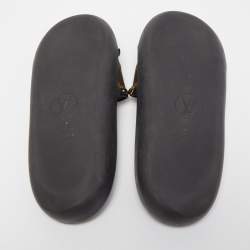 Louis Vuitton Monogram Canvas and Studded Leather Eldorado Slides Size 38