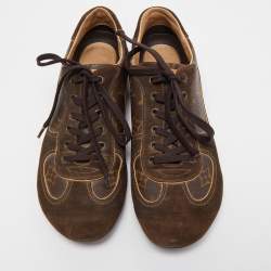 Louis Vuitton Brown Monogram Canvas And Suede Leather Energie Low Top Sneakers Size 39