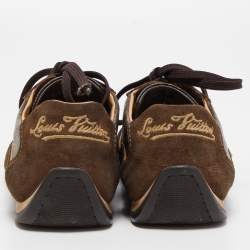 Louis Vuitton Brown Monogram Canvas And Suede Leather Energie Low Top Sneakers Size 39