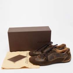 Louis Vuitton Brown Monogram Canvas And Suede Leather Energie Low Top Sneakers Size 39