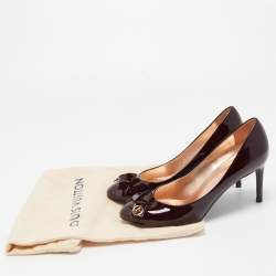 Pre Owned Louis Vuitton Burgundy Patent Leather Fiance Pumps Size 35