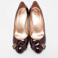 Pre Owned Louis Vuitton Burgundy Patent Leather Fiance Pumps Size 35