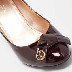 Pre Owned Louis Vuitton Burgundy Patent Leather Fiance Pumps Size 35