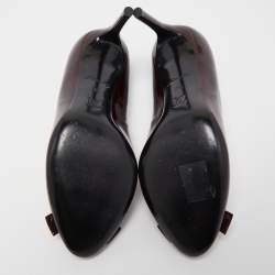 Pre Owned Louis Vuitton Burgundy Patent Leather Fiance Pumps Size 35