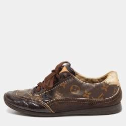 Louis Vuitton Monogram Canvas and Patent Leather Globe Trotter Sneakers  Size 8.5/39 - Yoogi's Closet