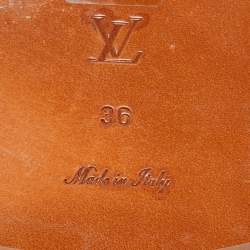 مملوكة مسبقًا Louis Vuitton Brown/Beige Fur Lock It  Sandals Size 36
