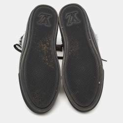 Louis Vuitton Black Monogram Canvas and Leather High Top Sneakers Size 36.5