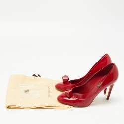 Pre Owned Louis Vuitton Red Patent Leather Dice  Pumps Size 37