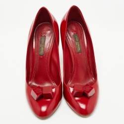 Pre Owned Louis Vuitton Red Patent Leather Dice  Pumps Size 37