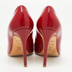 Pre Owned Louis Vuitton Red Patent Leather Dice  Pumps Size 37