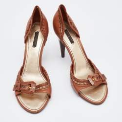 Louis Vuitton Brown Leather Open Toe Sandals Size 41