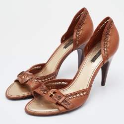 Louis Vuitton Brown Leather Open Toe Sandals Size 41
