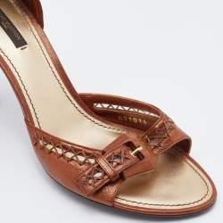 Louis Vuitton Brown Leather Open Toe Sandals Size 41