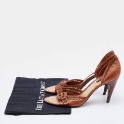 Louis Vuitton Brown Leather Open Toe Sandals Size 41