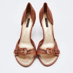 Louis Vuitton Brown Leather Open Toe Sandals Size 41