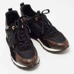 Louis Vuitton Brown/Black Monogram Canvas and Mesh RunAway Sneakers Size 39.5