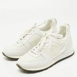 Louis Vuitton White/Grey Leather and Mesh RunAway Sneakers Size 39
