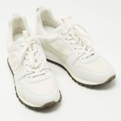 Louis Vuitton White/Grey Leather and Mesh RunAway Sneakers Size 39