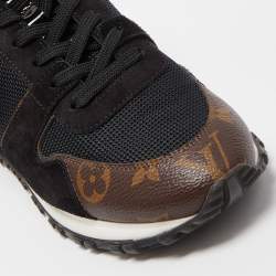 Louis Vuitton Black/Brown Mesh and Monogram Canvas Run Away Sneakers Size 38