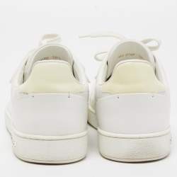 Louis Vuitton White Croc Embossed Leather Frontrow Sneakers Size 38.5