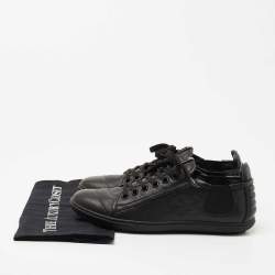 Louis Vuitton Black Monogram Embossed Leather Toucan Sneakers Size 39.5