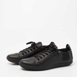 Louis Vuitton Black Monogram Embossed Leather Toucan Sneakers Size 39.5