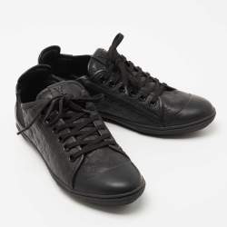 Louis Vuitton Black Monogram Embossed Leather Toucan Sneakers Size 39.5