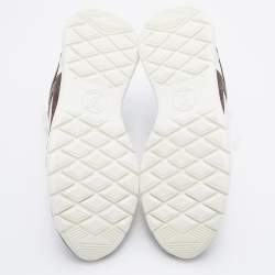 Louis Vuitton White/Brown Neoprene and Leather Aftergame Lace Up Sneakers Size 39