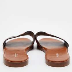 Louis Vuitton Brown Monogram Canvas Summer Trunks Flat Slides Size 39.5