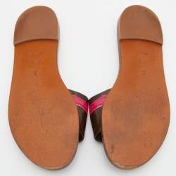 Louis Vuitton Brown Monogram Canvas Summer Trunks Flat Slides Size 39.5
