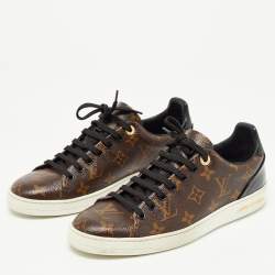 Louis Vuitton Women's FrontRow Sneakers Monogram Canvas with Patent Brown  2169121