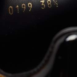 Pre Owned Louis Vuitton Brown/Black Monogram Canvas and Patent Leather Frontrow Sneakers Size 38.5