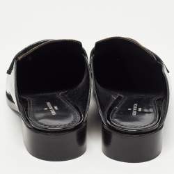 Louis Vuitton Brown/Black Monogram Canvas and Patent Leather Academy Loafer Mules Size 38.5