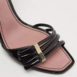 Pre Owned Louis Vuitton Black Patent Leather Sligback Sandals Size 38