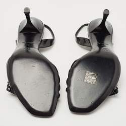 Pre Owned Louis Vuitton Black Patent Leather Sligback Sandals Size 38