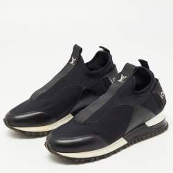 Louis Vuitton Black Neoprene and Leather Run Away Sneakers Size 35
